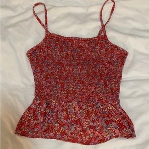 NWOT - Buckle/Angie Peplum Red Floral Tank - Size: XL